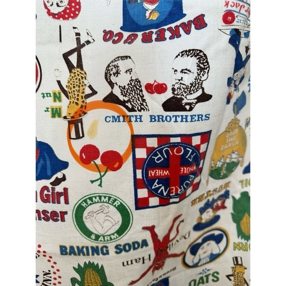 Vintage novelty print brands blanket coverlet with fringe - Picture 3 of 10